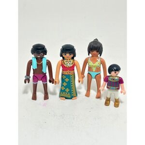 Playmobil Family Figure Lot Beach Vacation Cultural Outfits 4 Piece Set Toy